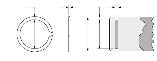 Illustration of an External Constant Section Ring with C-Type Ends